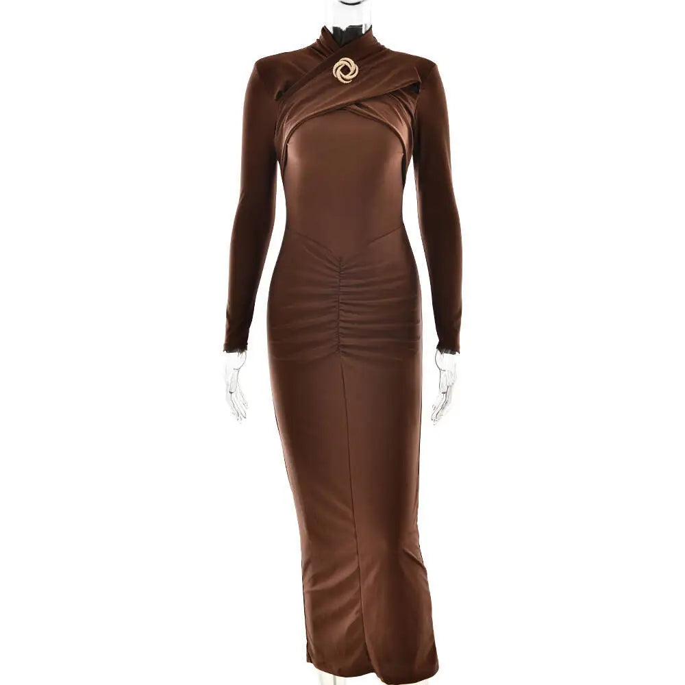 Elegant Evening Dress Solid Women's Dresses